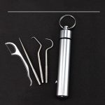 Portable Stainless Steel Tooth Pick Sticks with Key Rings